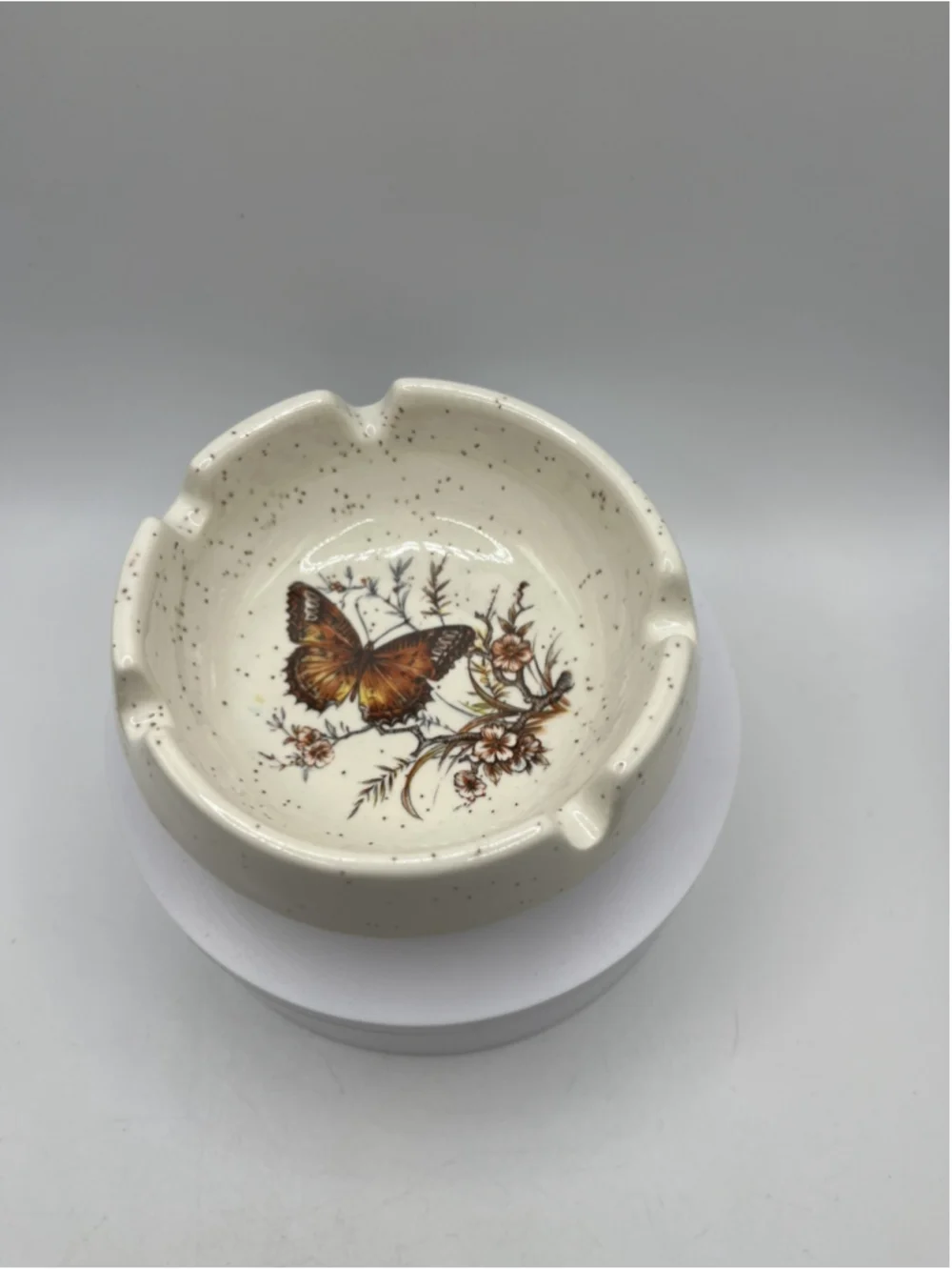 Pic Tic USA VTG Speckle 5 Rest Holder Butterfly Speckle Trinket Ashtray Rare SEE